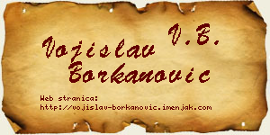 Vojislav Borkanović vizit kartica